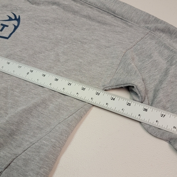 Under Armour Light Gray Hoodie with Navy Accents Size XL - Picture 4 of 9